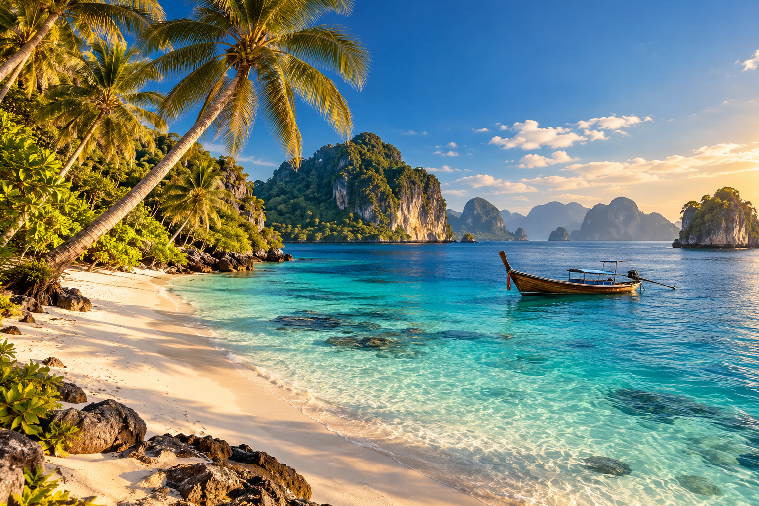 Islands & paradise beaches — illustration ODYSVIA
